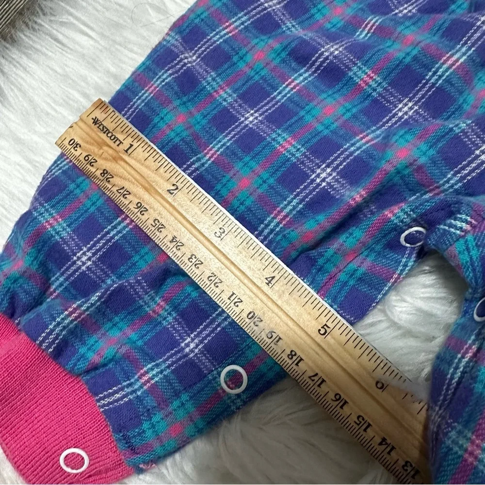 Healthtex one piece romper longsleeves plaid with collar ribbons 12 mos new